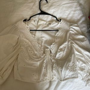 For Love & Lemons Corset White Lace Top
